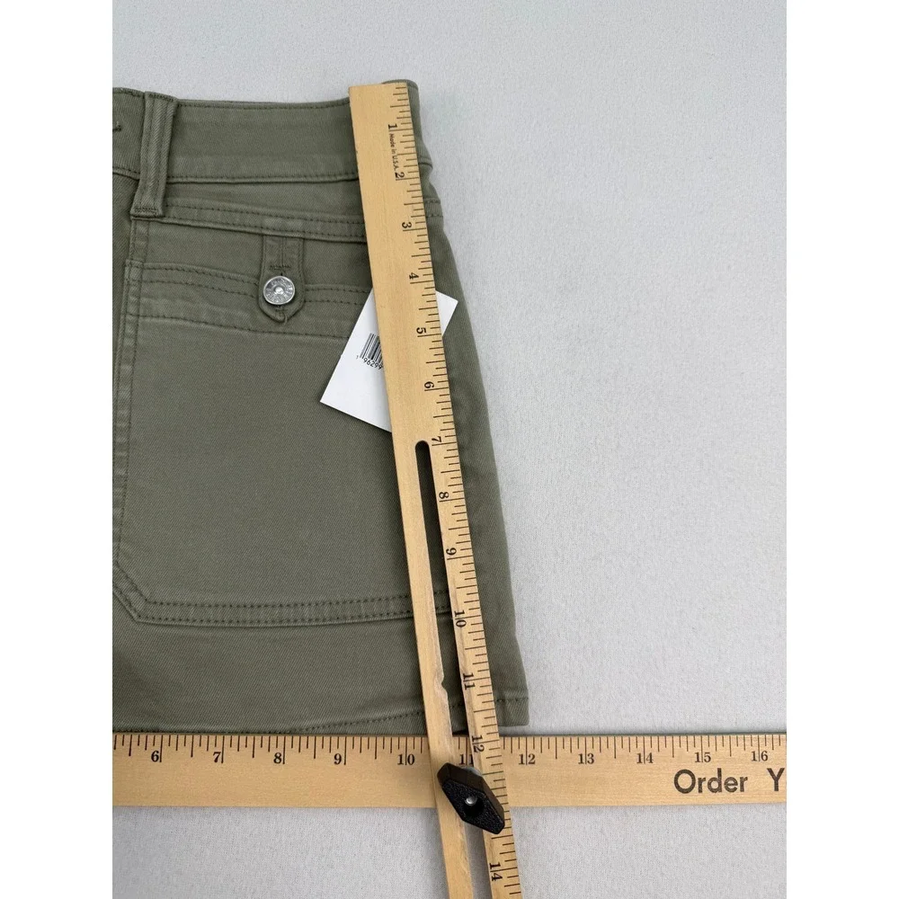 Paige Fallon Short Vintage Oak Moss Green Utility High‎ Rise Denim Shorts 25 NEW